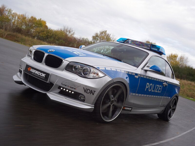 BMW police car on track