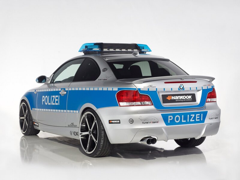 BMW police car rear view
