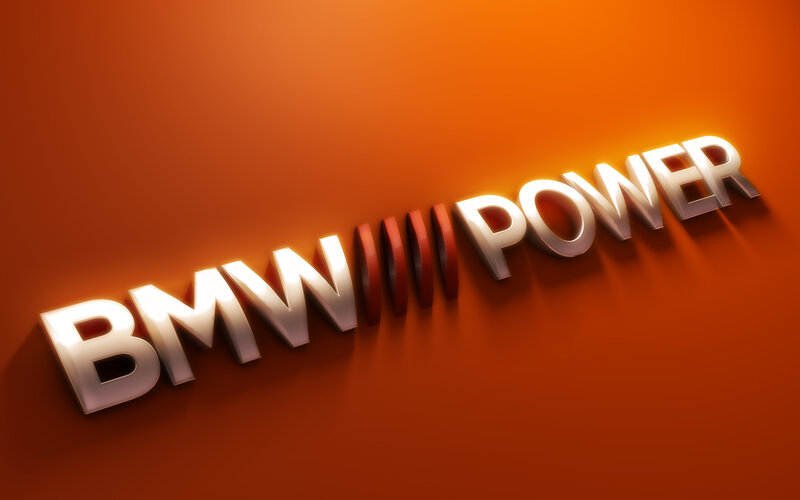 BMW Power Text — Orange