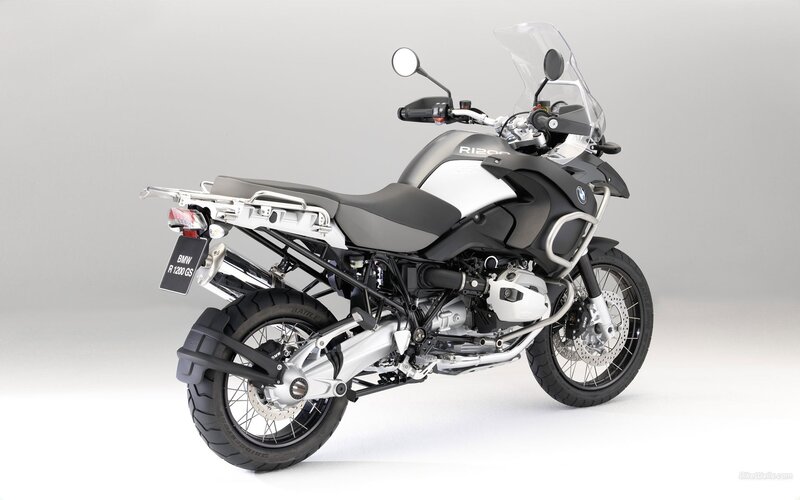 BMW R1200GS Motorcycle — Black, Neutral, Photograph, Windshield, Saddlebags, Silver