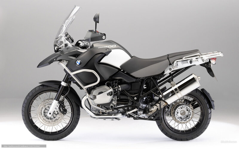 BMW R1200GS Motorcycle — Black, Neutral, Photograph, Windshield, Saddlebags