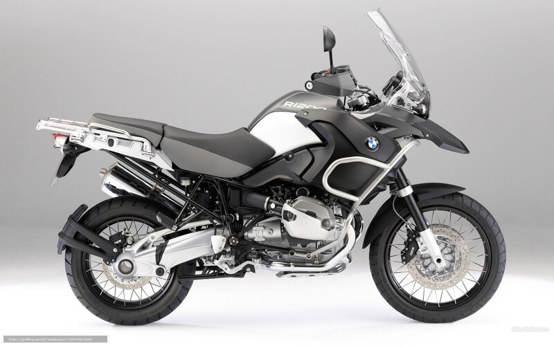 BMW R1200GS Motorcycle — Black, Neutral, Photograph, Windshield