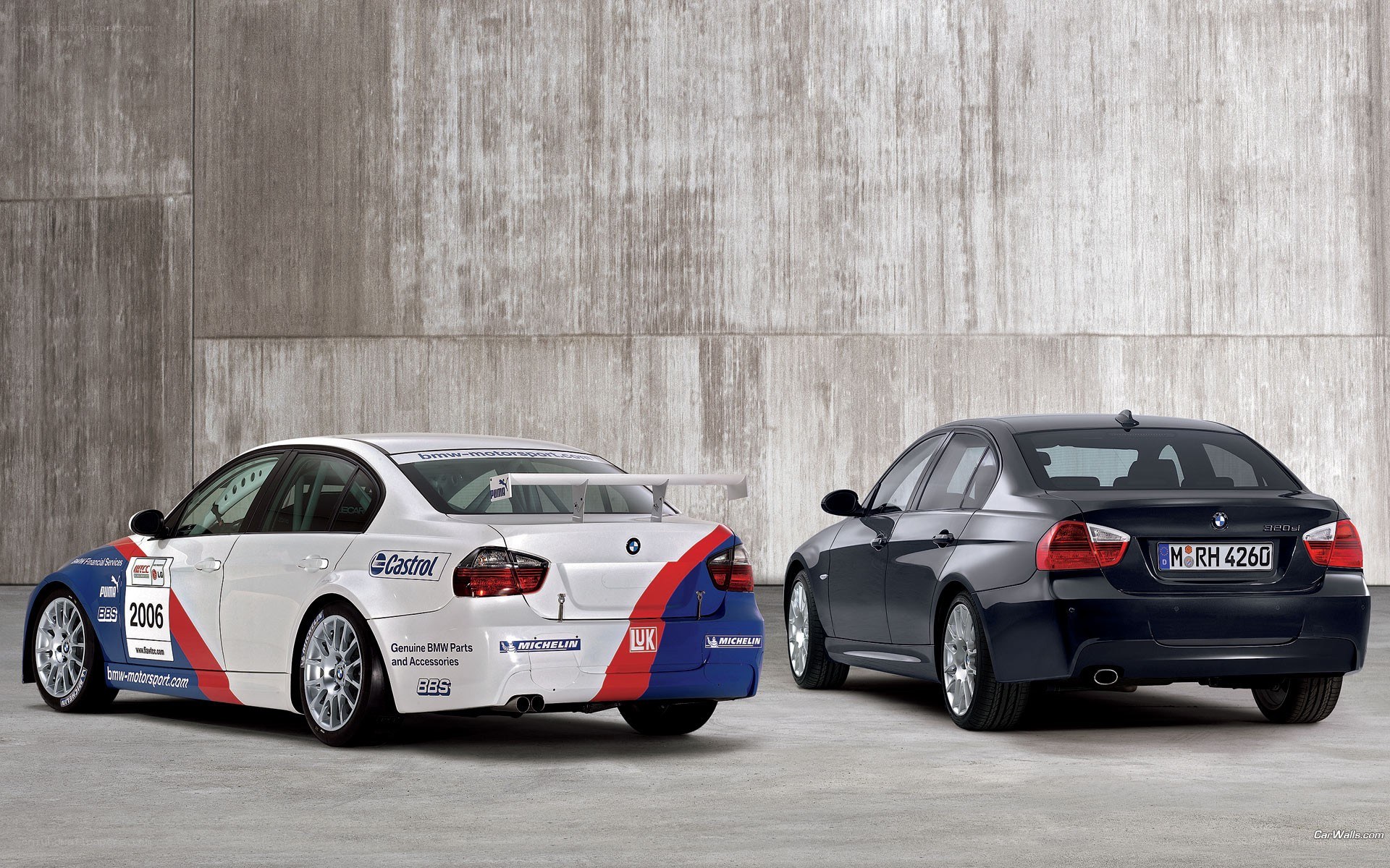 BMW race car and sedan
