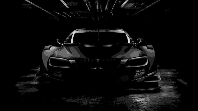 BMW Race Car — Black, Dramatic, Night