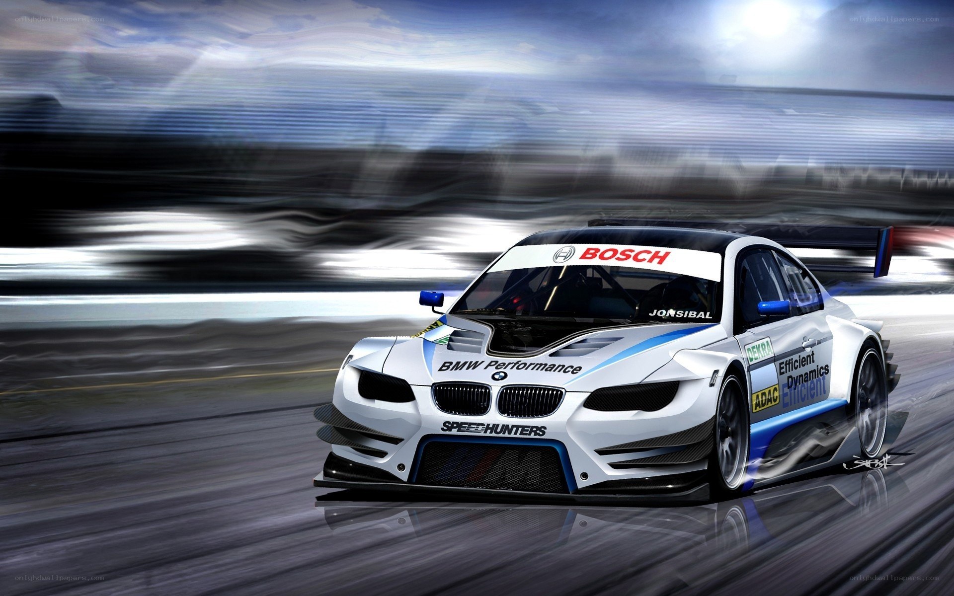 BMW race car in motion