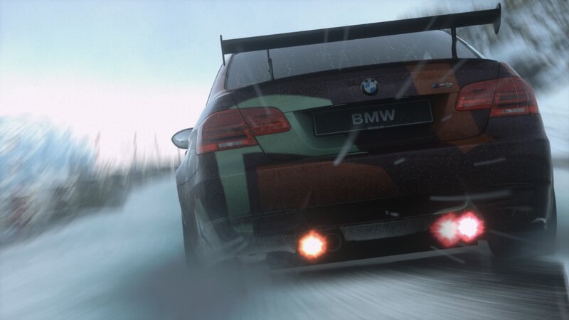 BMW Race Car in Snow
