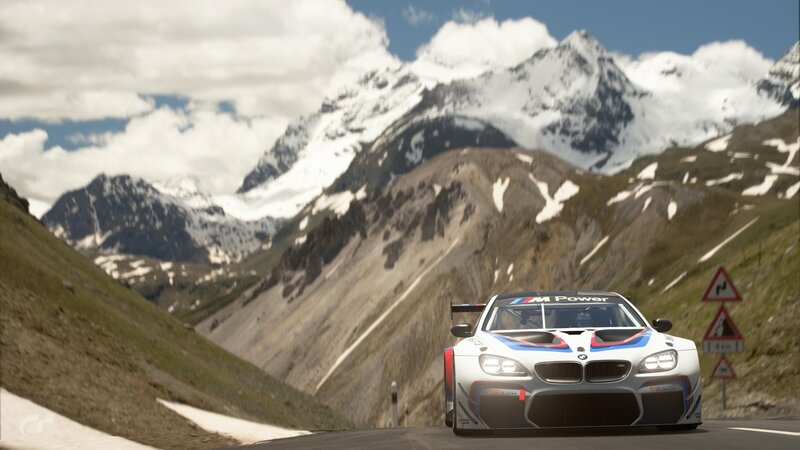 BMW Race Car on Mountain Road