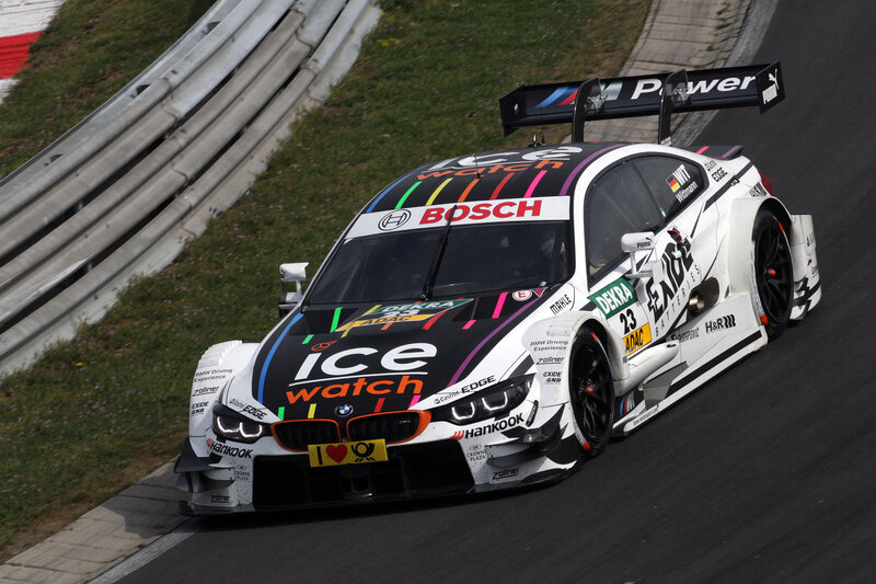 BMW race car on track