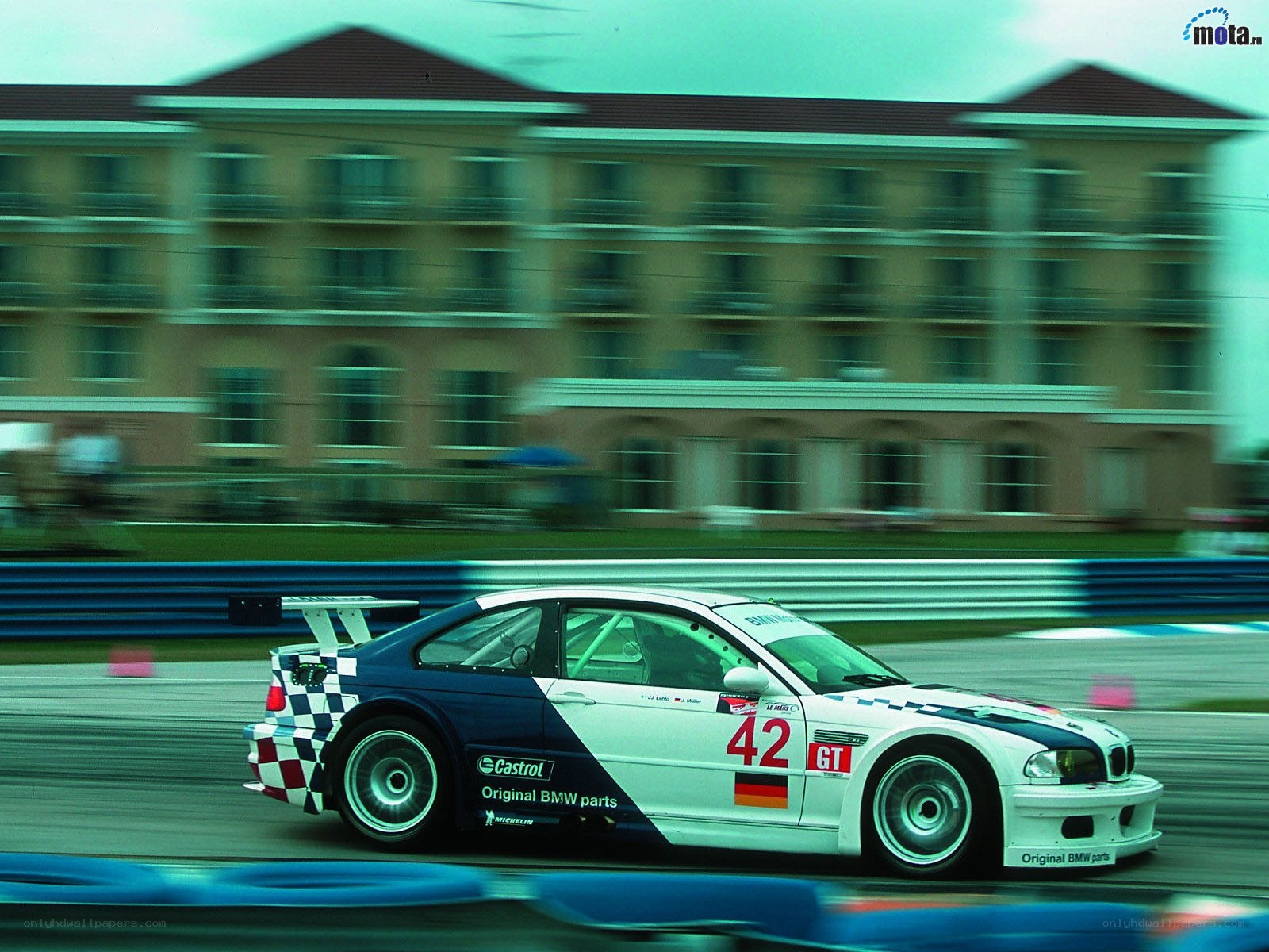 BMW race car on track