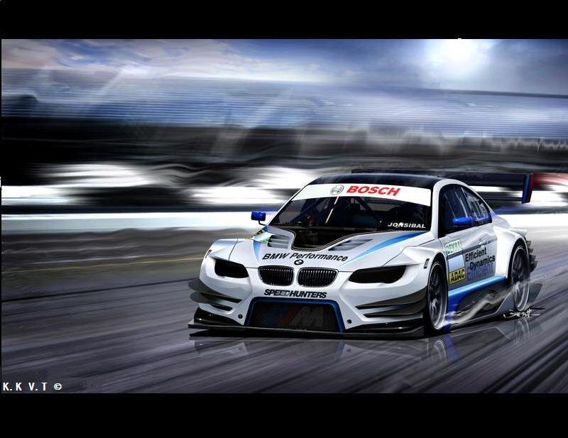 BMW race car on track