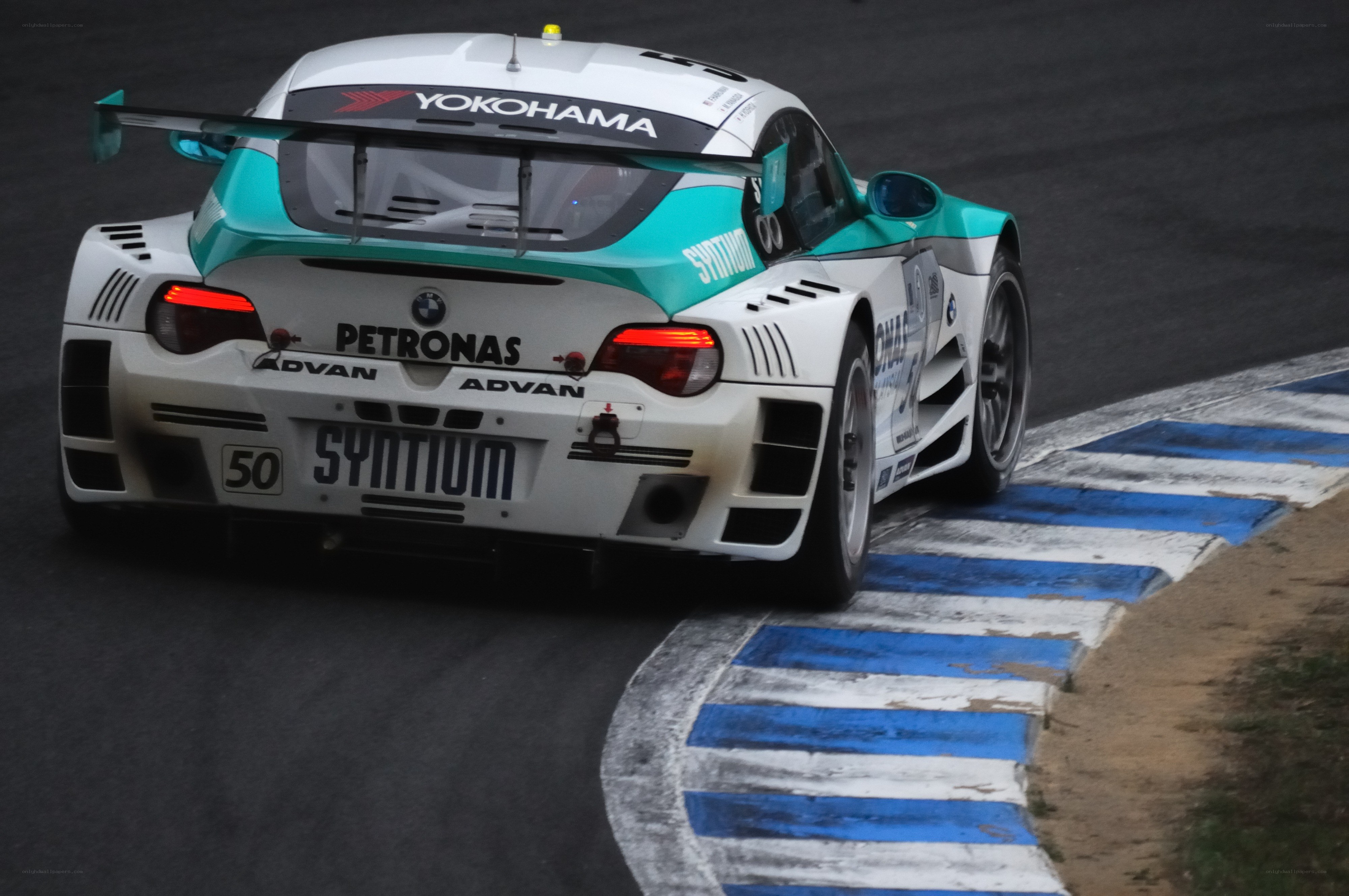 BMW race car on track