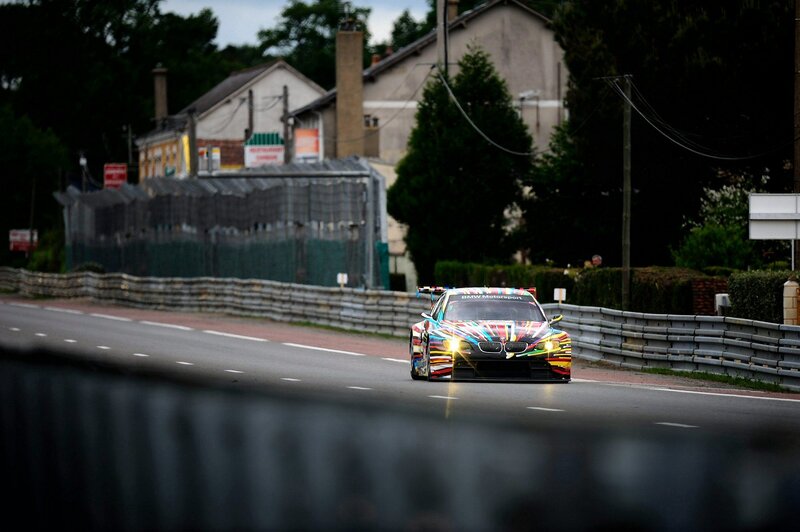 BMW race car on track