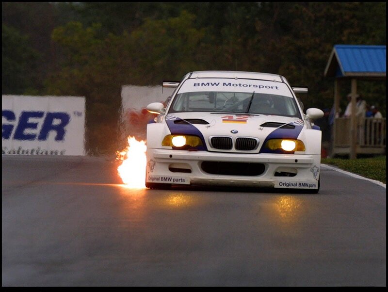 BMW race car on track