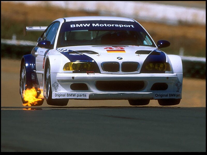 BMW race car on track