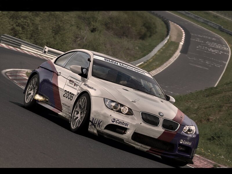 BMW race car on track
