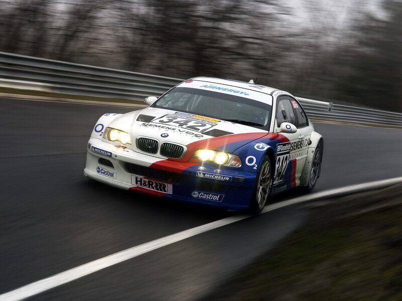 BMW race car on track