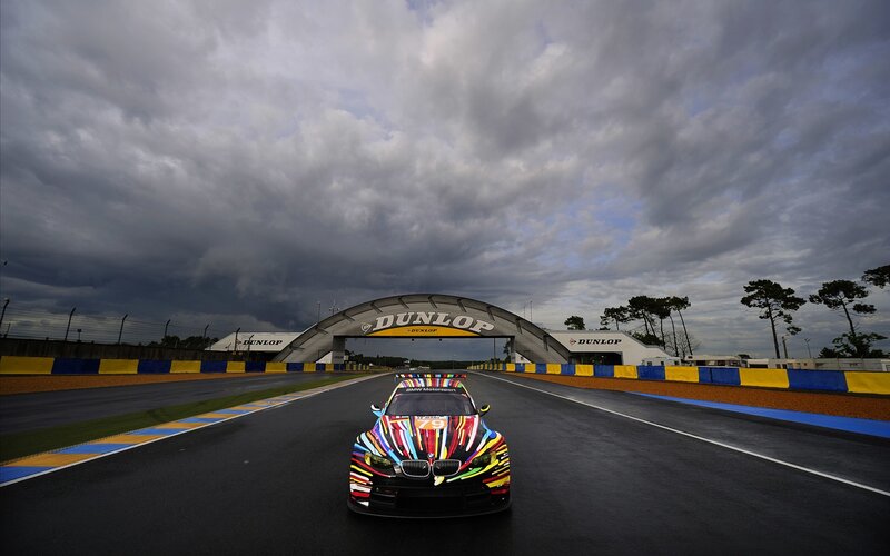 BMW race car on track