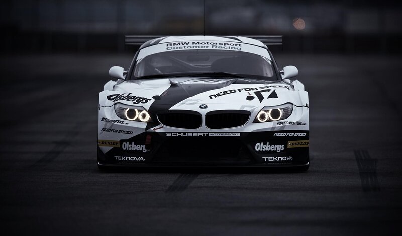 BMW race car on track