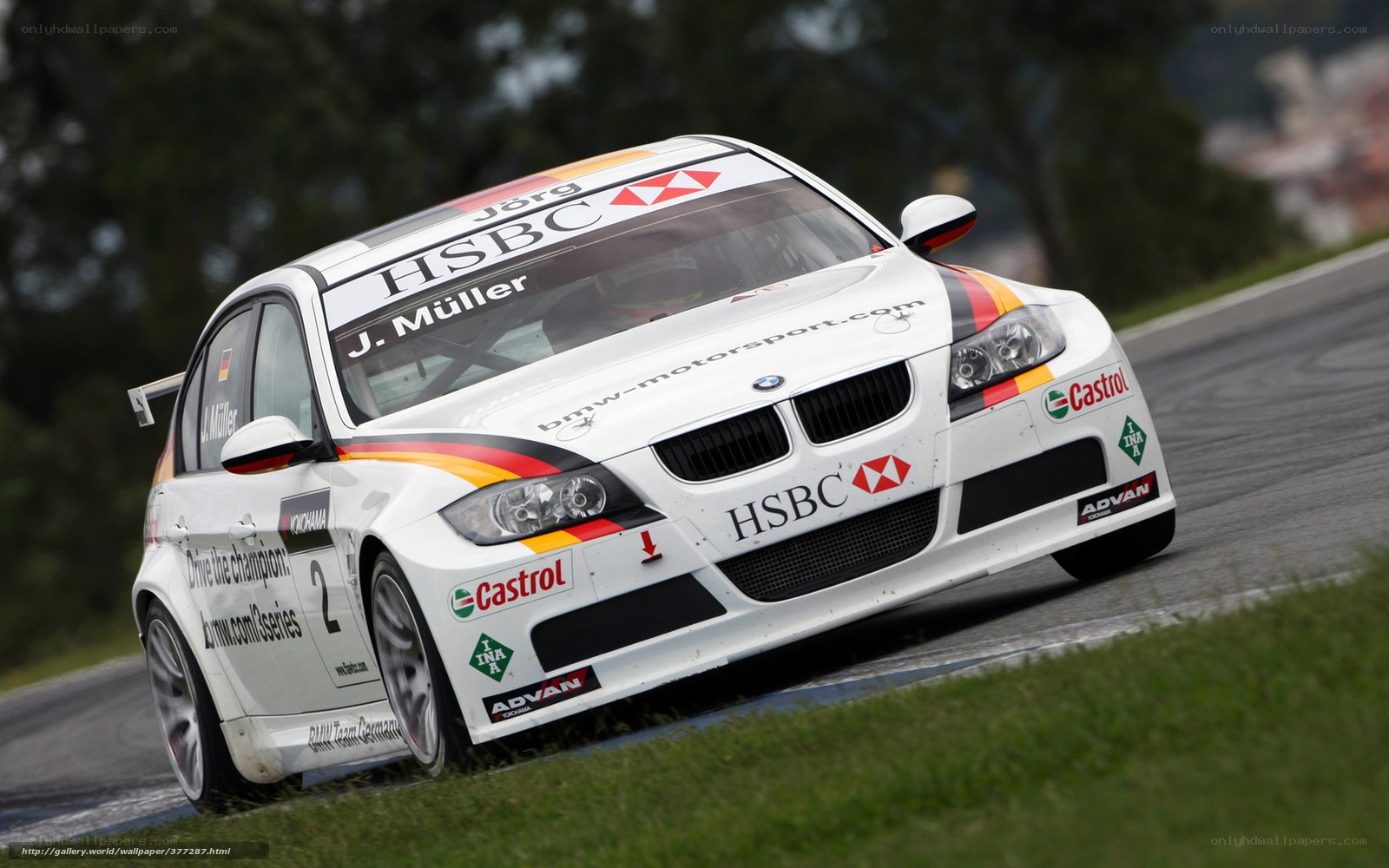 BMW race car on track