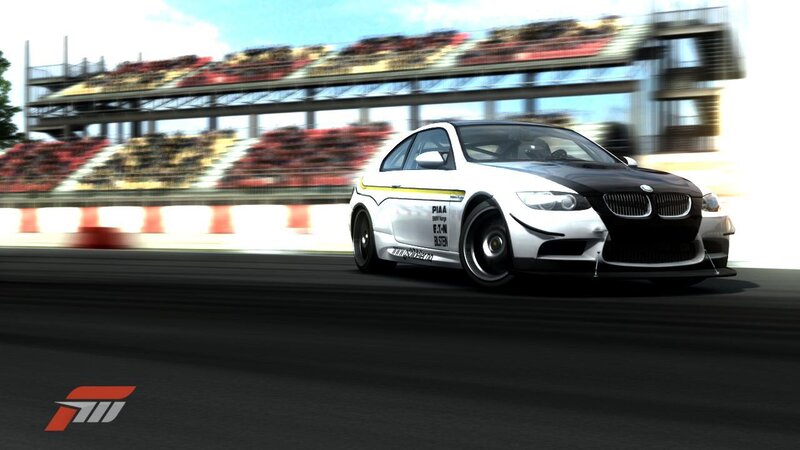BMW race car on track