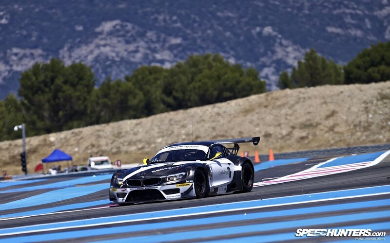 BMW race car on track
