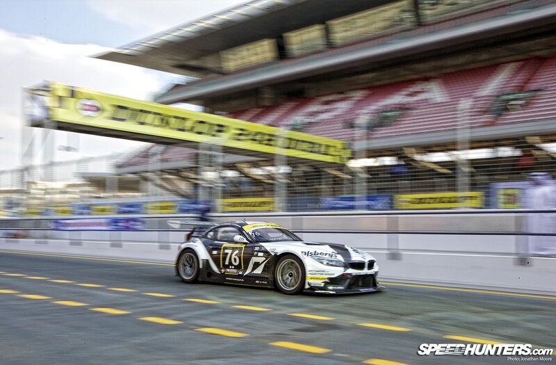 BMW race car on track