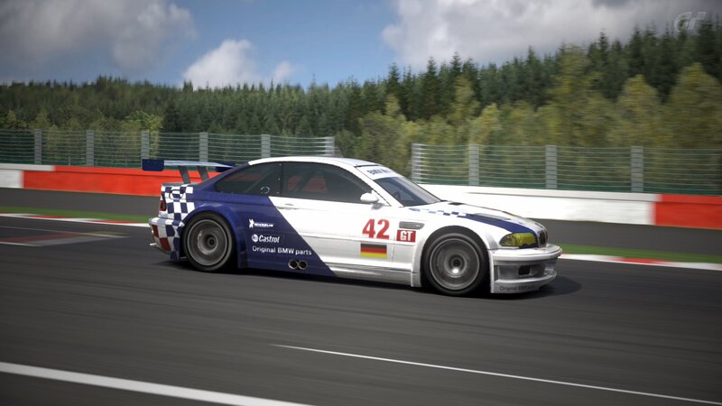 BMW race car on track