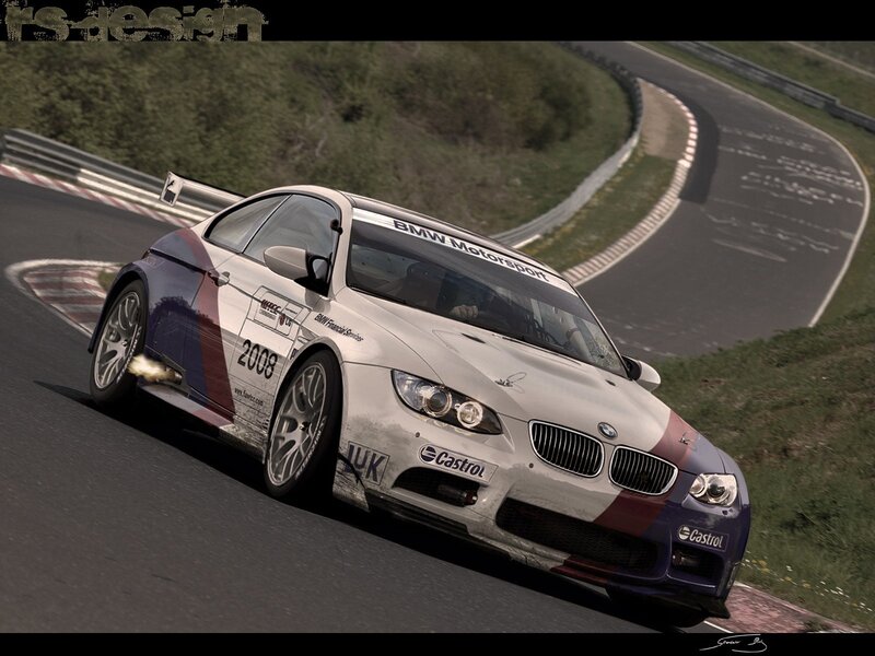 BMW race car on track