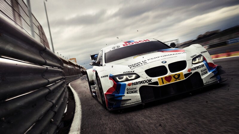 BMW race car on track