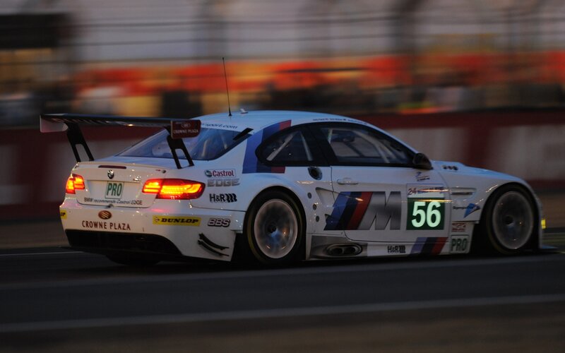 BMW race car on track