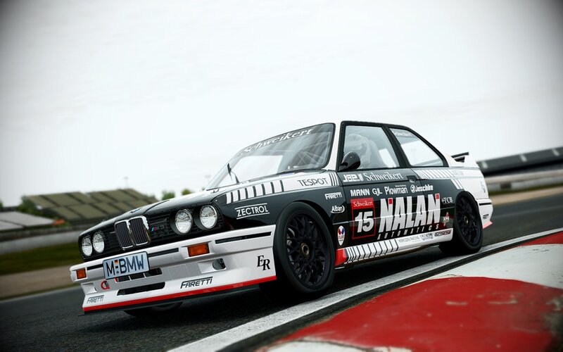 BMW race car on track