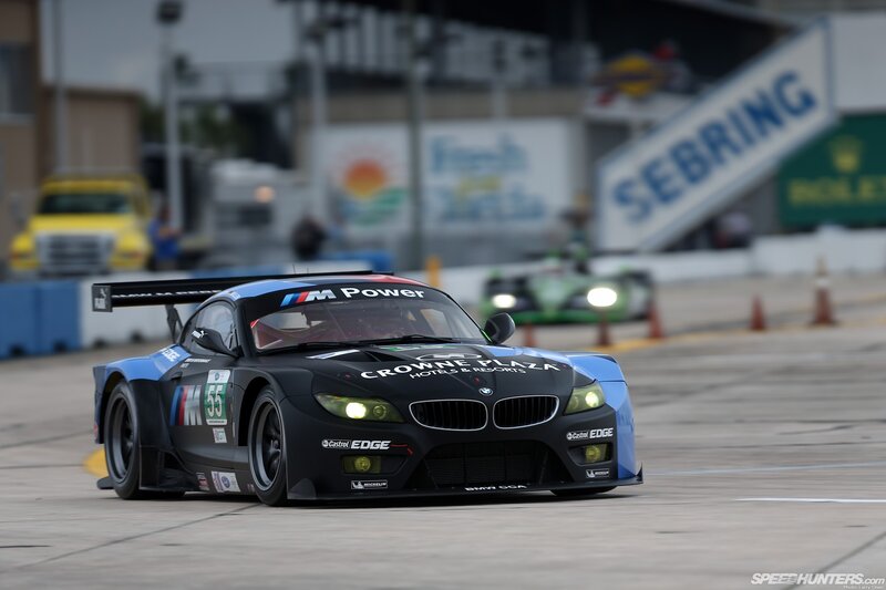BMW race car on track