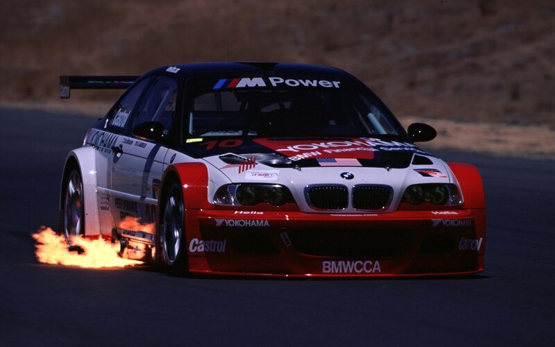 BMW race car on track