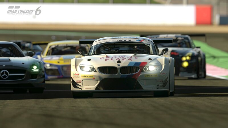 BMW race car on track
