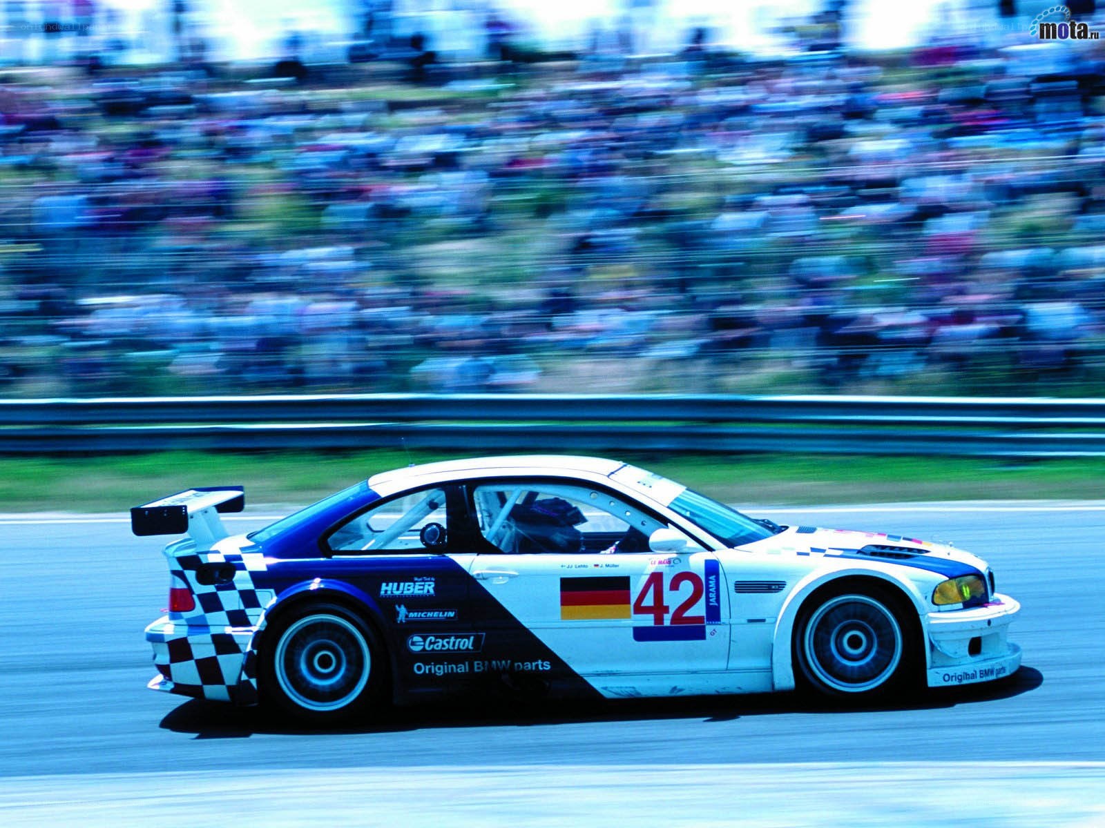 BMW race car on track