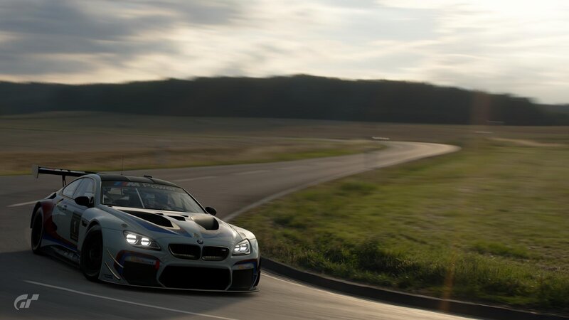 BMW Race Car on Track — Gray
