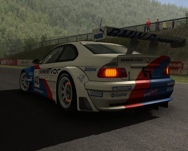 BMW Race Car on Track — White, Competitive