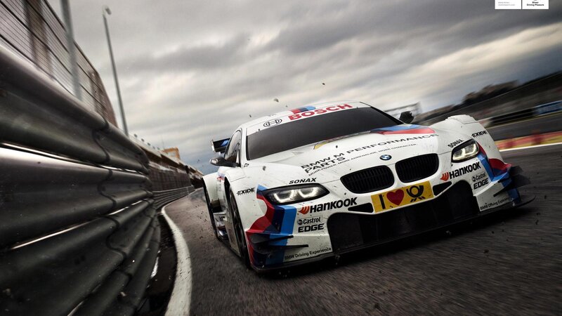 BMW Race Car on Track — White