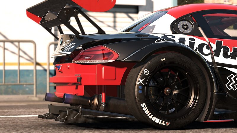 BMW race car rear view