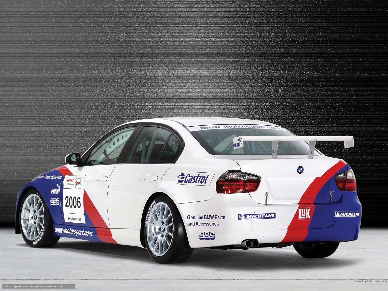 BMW race car rear view