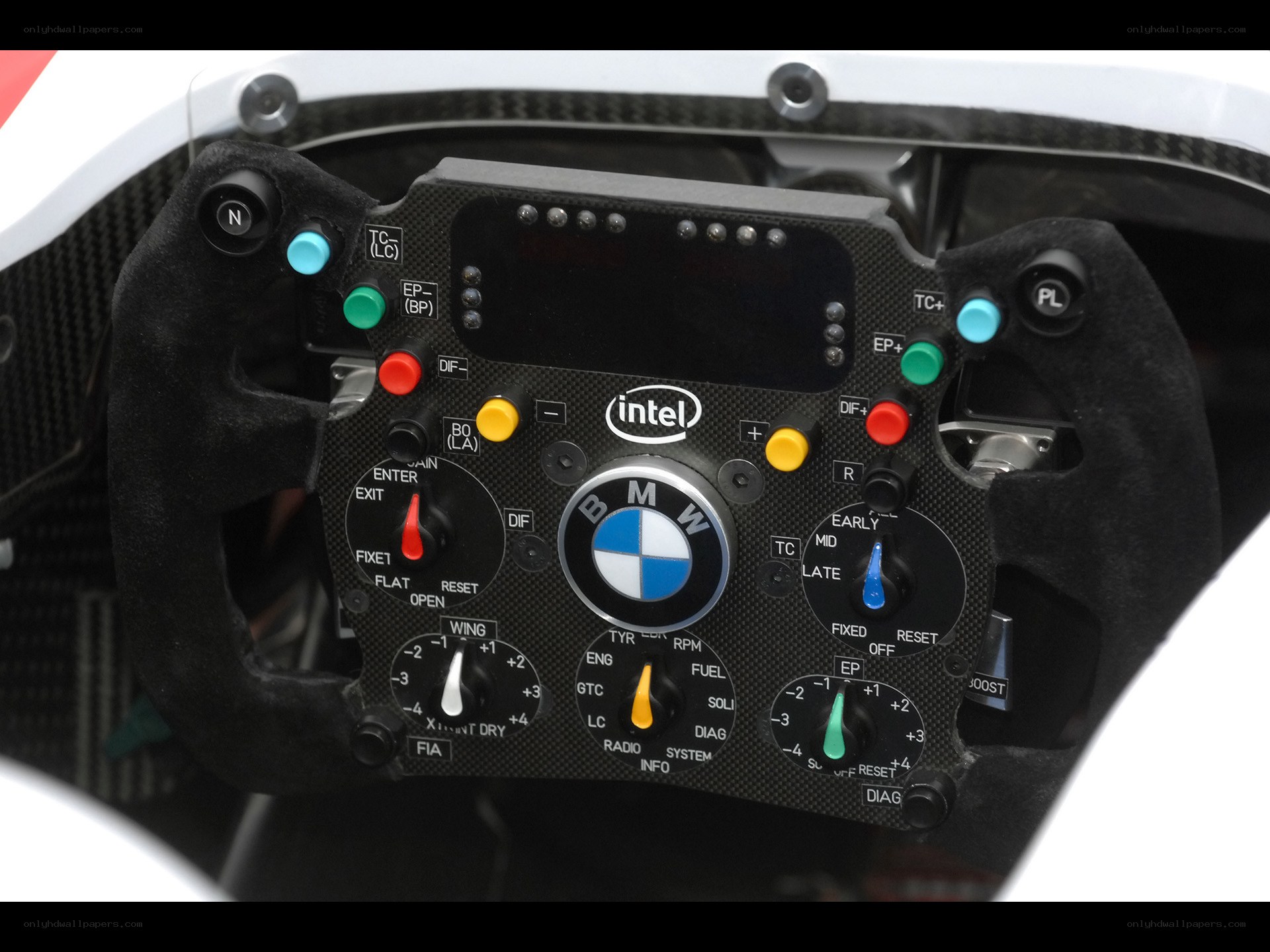 BMW race car steering wheel