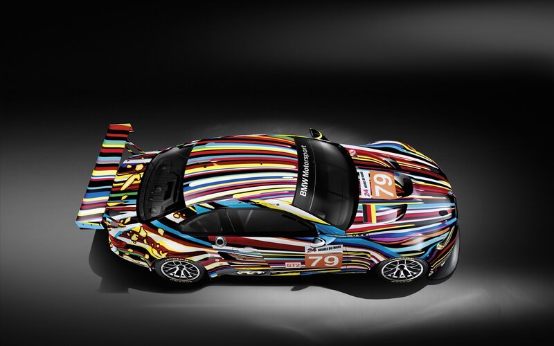 BMW race car with colorful livery