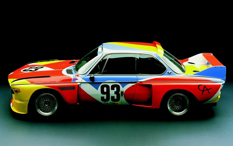 BMW race car with colorful livery