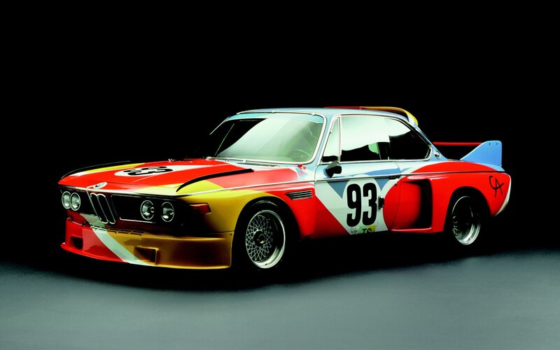 BMW race car with colorful livery