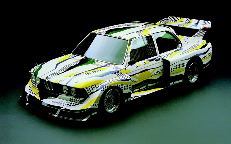 BMW race car with colorful livery