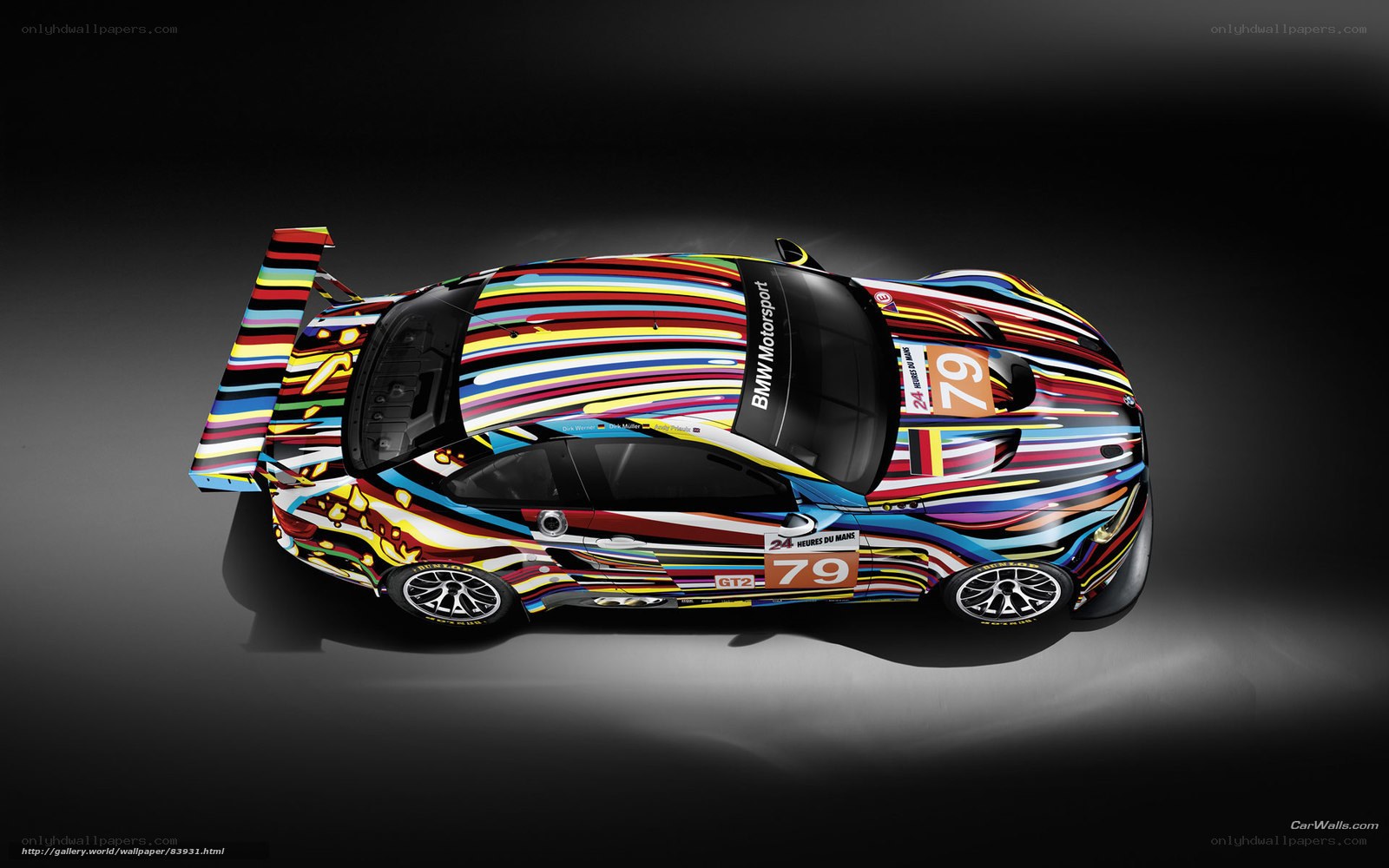 BMW race car with colorful livery