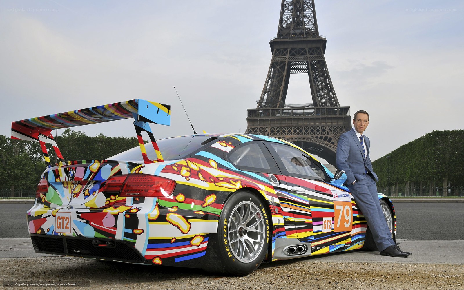BMW race car with Eiffel Tower