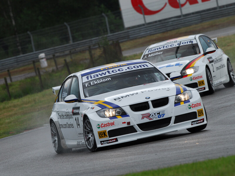 BMW race cars on track