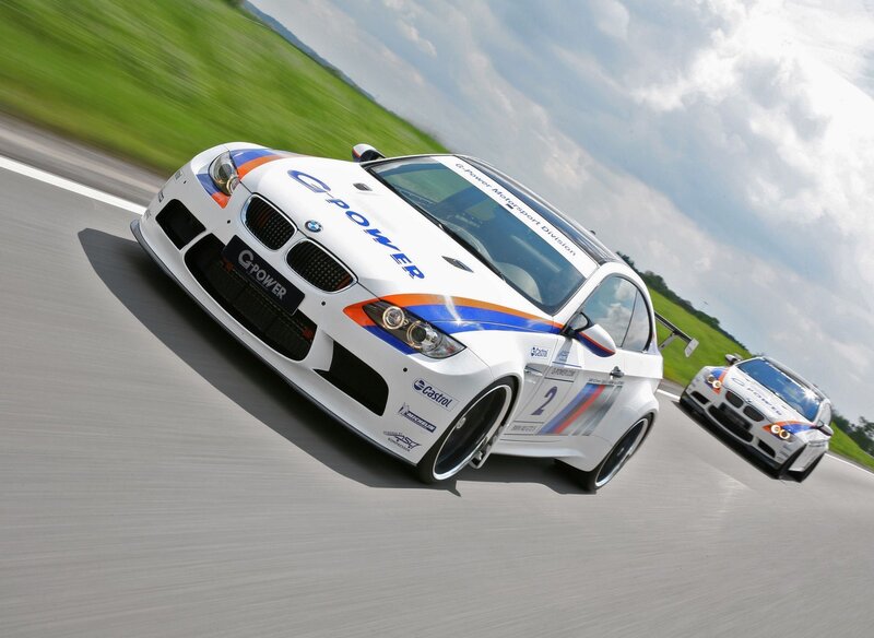 BMW race cars on track