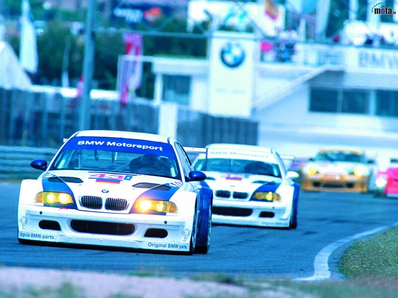 BMW race cars on track